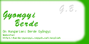 gyongyi berde business card